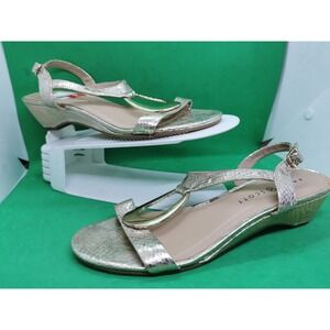 Karen Scott Carmey Women's Sandals Gold Wedge Size 9